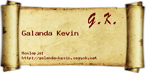 Galanda Kevin névjegykártya